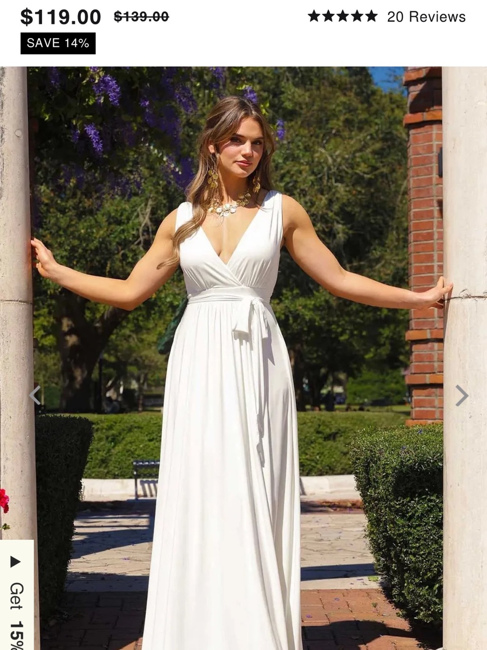 Classic Cream V-Neck Wrap Maxi Dress with Waist Tie